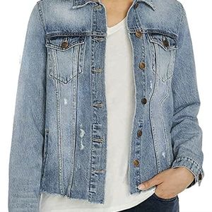 Buffalo David Bitton Jean Denim Raw Hem Jacket Women's XL